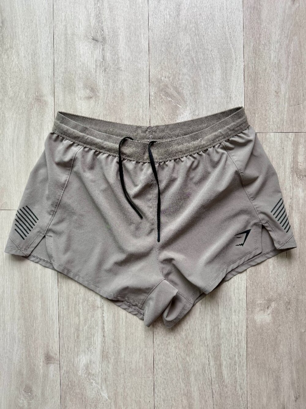 Gymshark Apex Run Shorts 5" Taupe Linen Brown Polyester Stretch M